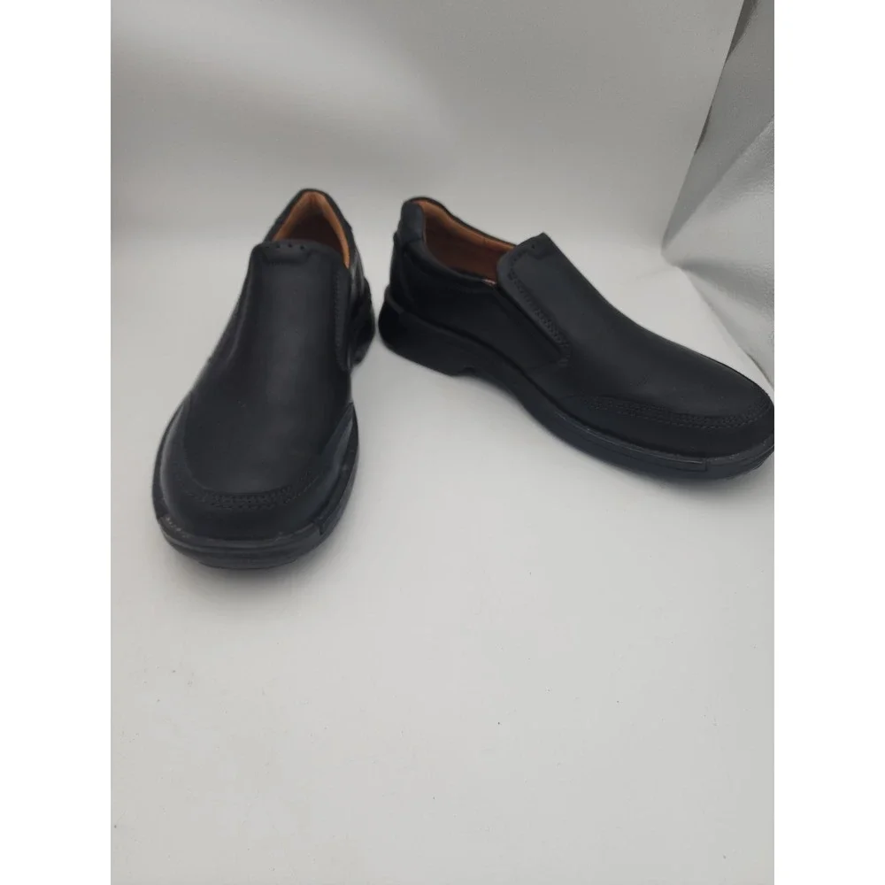 Ecco Fusion II Slip-On Loafers Black Leather Mens  Sz 44